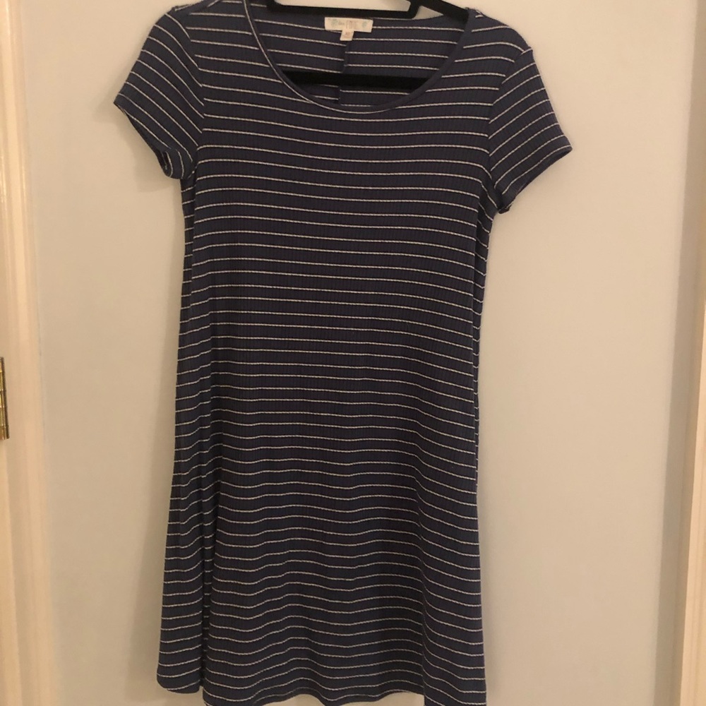 Navy Blue Striped Dress